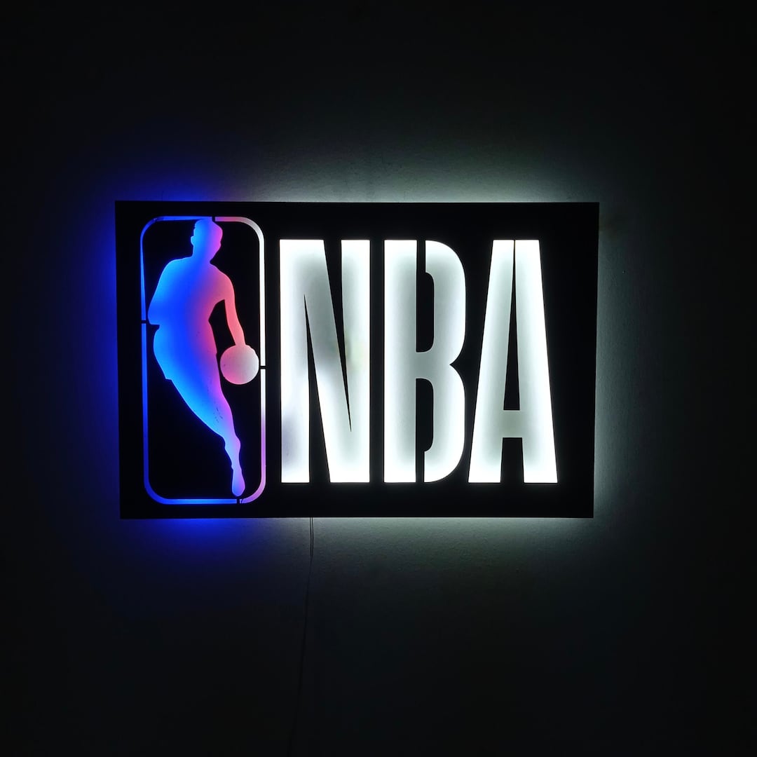 NBA Metal Led Sign NBA Led Lighted Logo NBA Led Wall Sign - Etsy