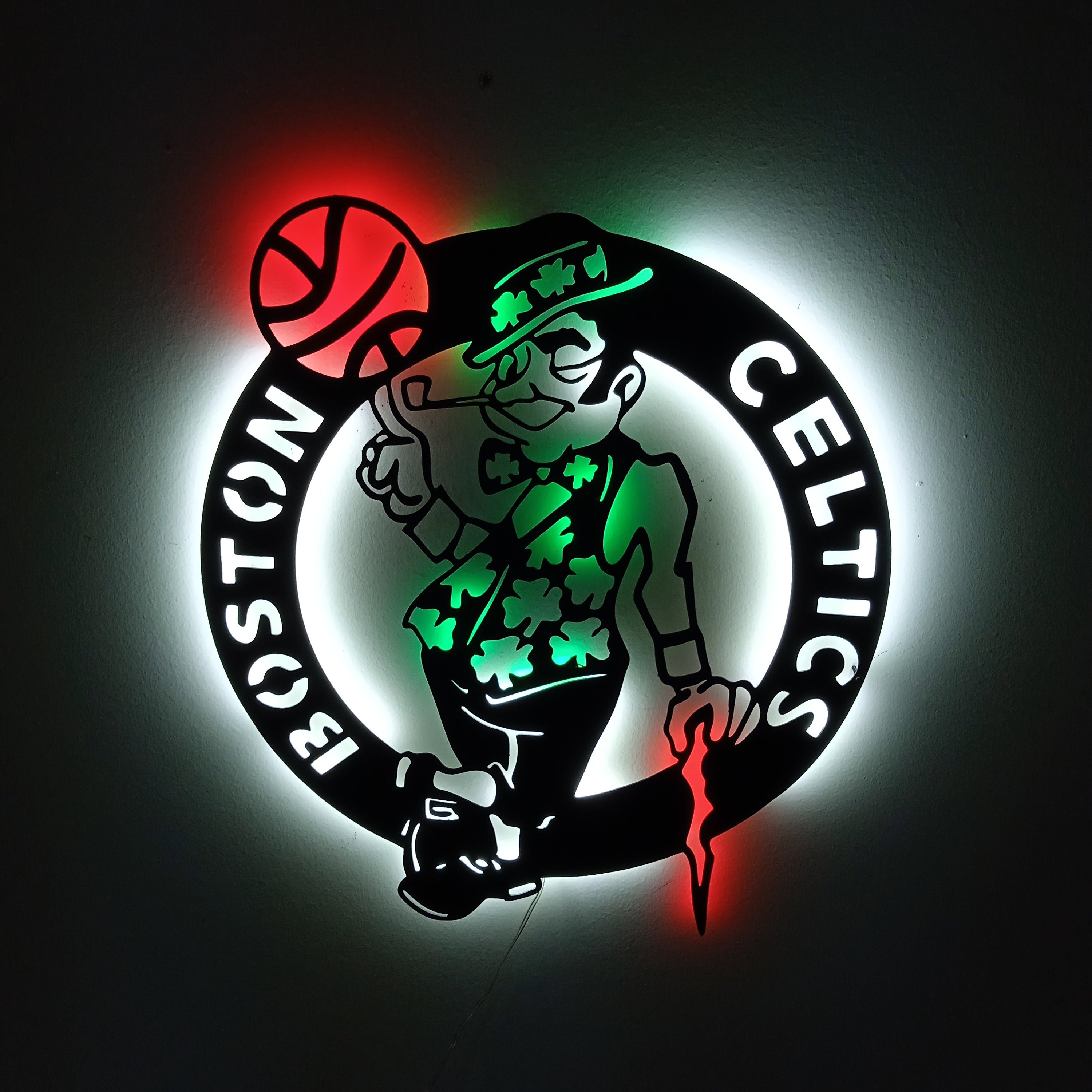 Boston Celtics Metal Led Sign, Celtics Led Lighted Logo, NBA Led Wall