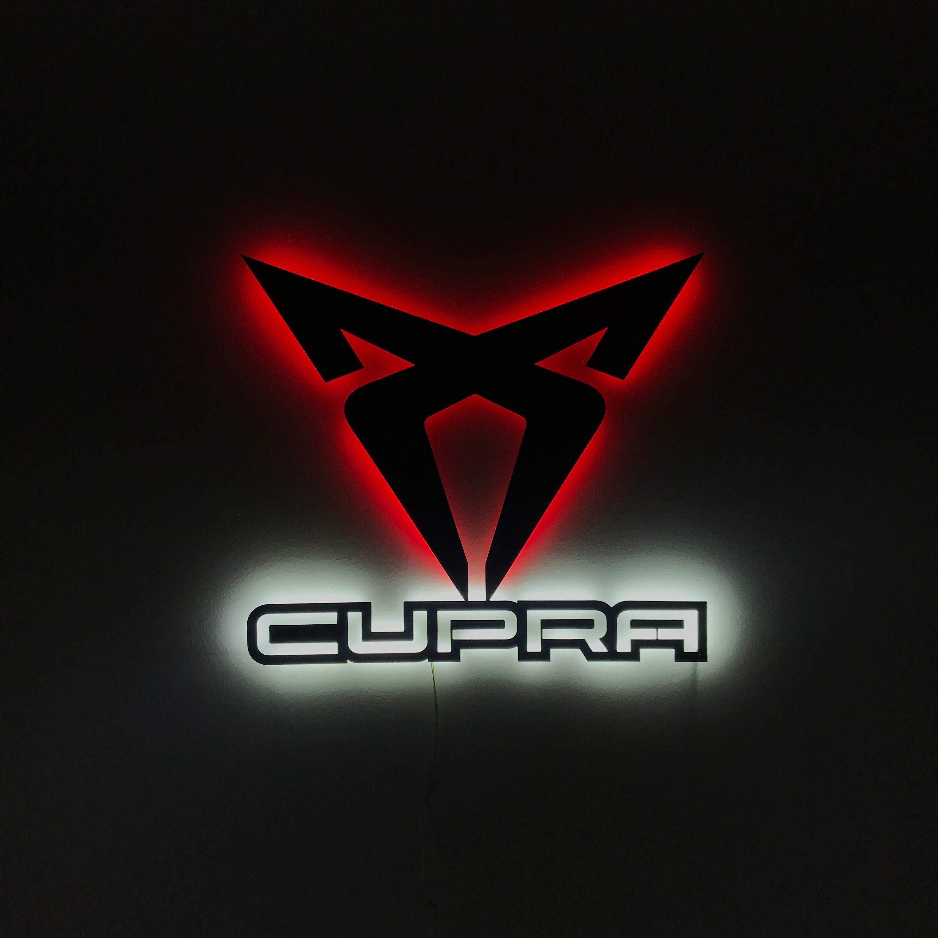 Cupra Led Lighted Metal Sign, SUV Car Logo, Metal Wall Decor, Garage Sign, Cupra Leon Wall Sign, Led Formentor Car Accessories Wall Decor