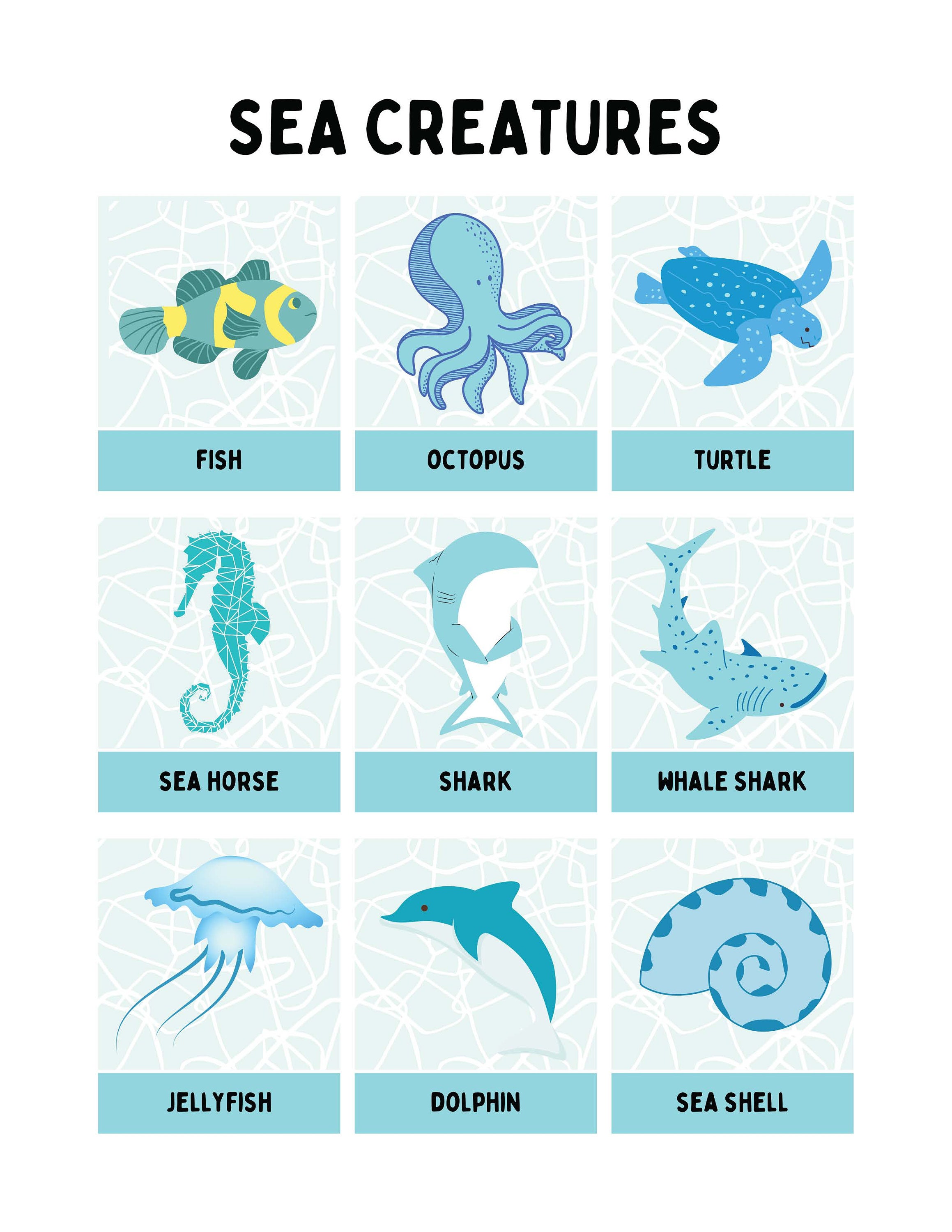 4 Animals Posters for Kids, Mythical Creatures, Farm Animals, Wild ...