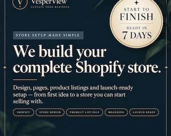 Kompletna konfiguracja firmy Shopify w 7 dni | Projektowanie sklepu na zamówienie, listy produktów, branding, SEO i marketing reklamowy
