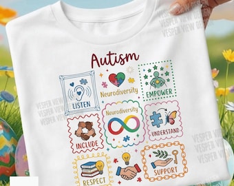 Autismebewustzijn, PNG: neurodiversiteitsacceptatieontwerp (digitale download)