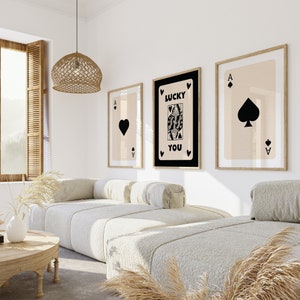 Retro Ace Card Print Set: Trendy Wall Art (Digital Download)