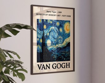 ヴィンセント・ヴァン・ゴッホ「星月夜」アートプリント、ポスト印象派