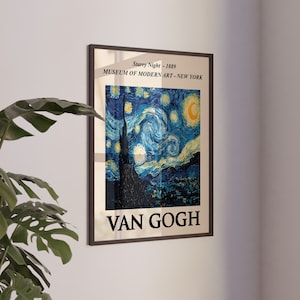 Vincent van Gogh, Starry Night | Impressionist Landscape Painting | Famous Art Print | Vintage Print | Printable Wall Art | Digital Download