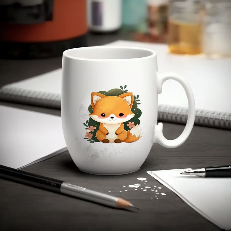 Cute Fox Wall Painting T-shirt Design Mug Design - Etsy