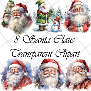 8 Weihnachtsmann PNG Clipart: Weihnachtskarte machen (Digitaler Download)