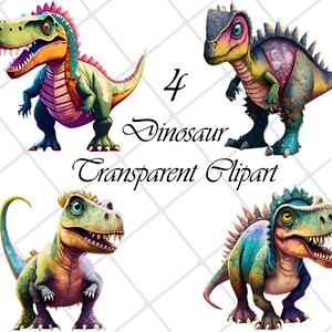 Watercolor Dinosaur Clipart: Birthday Balloons PNG (Digital Download)