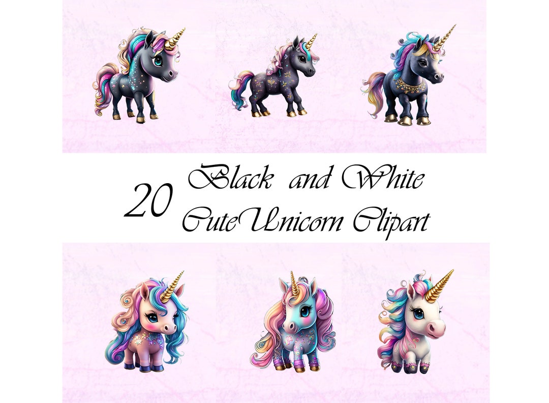 20 Baby Unicorn Watercolor Clipart Jpg, Unicorn Сlip Art, Cute Unicorn ...