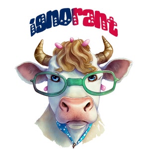 Ignorant Kuh mit Brille PNG: Sublimation Clipart (digitaler Download)