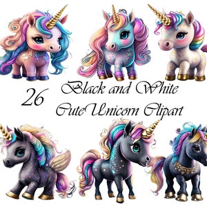 26 Baby Unicorn Watercolor Clipart jpg, Unicorn Сlip art, cute Unicorn, Baby Unicorn jpg, Unicorn clip art, commercial use