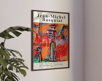 Jean Michel Basquiat, Impresiones individuales, Cartel de Basquiat, Trompeta, Pared de la galería, Impresión, Impresión digital