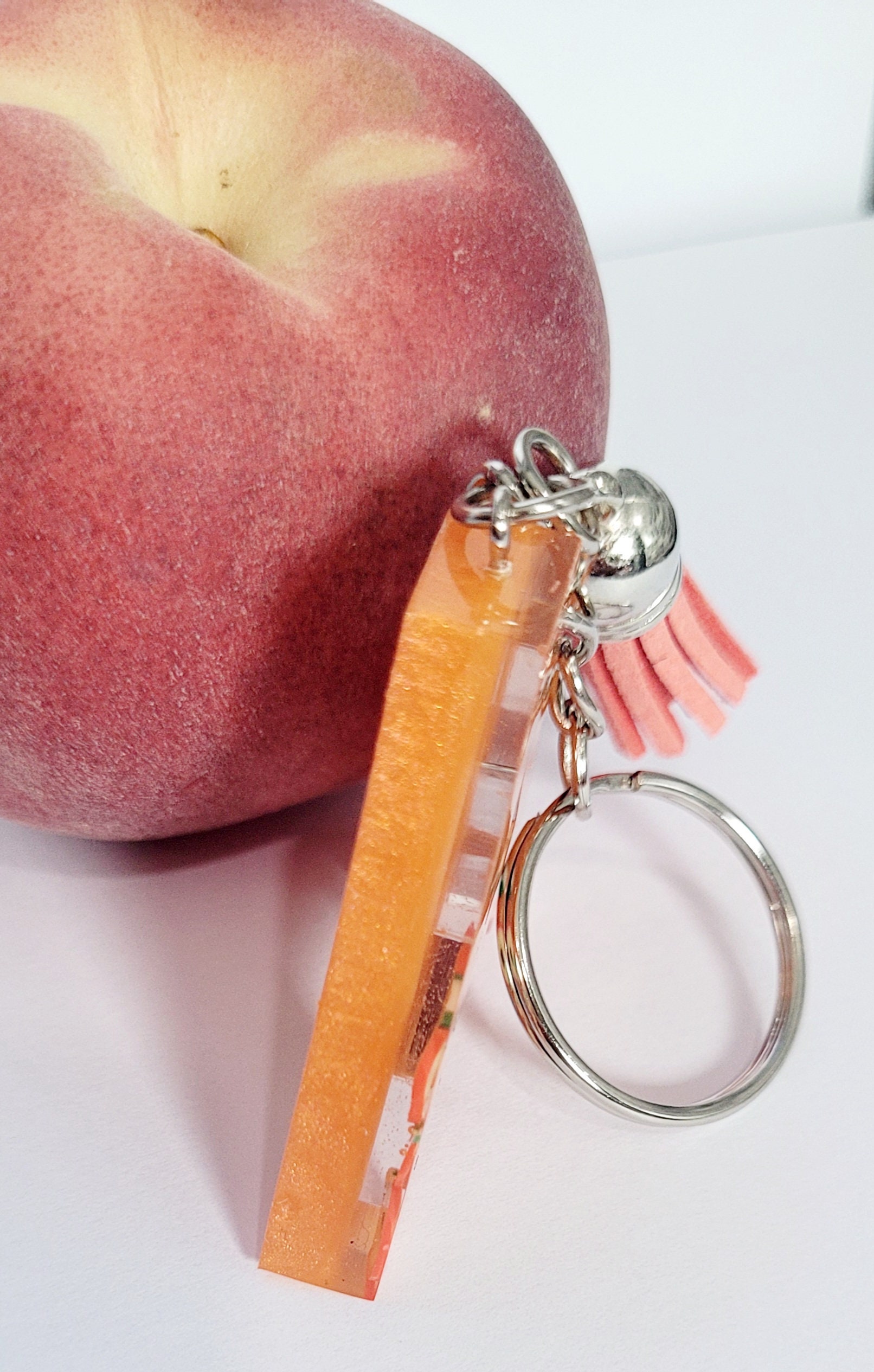 Peachyylexi Orange Resin Peach Keyring Key Chain Letters AZ Etsy UK