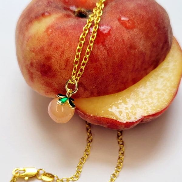 Peachyylexi 18k Gold Filled Necklace with Peach Pendant