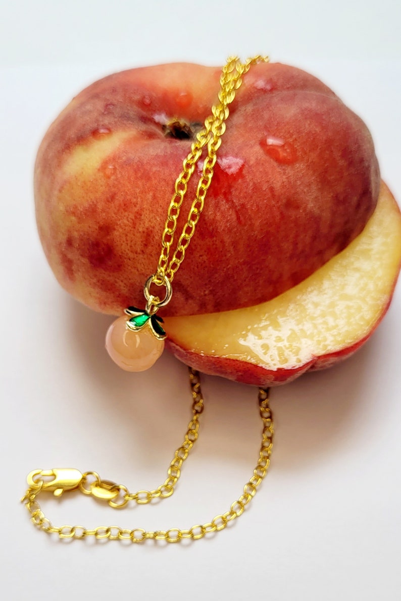 Peachyylexi 18k Gold Filled Necklace With Peach Pendant - Etsy