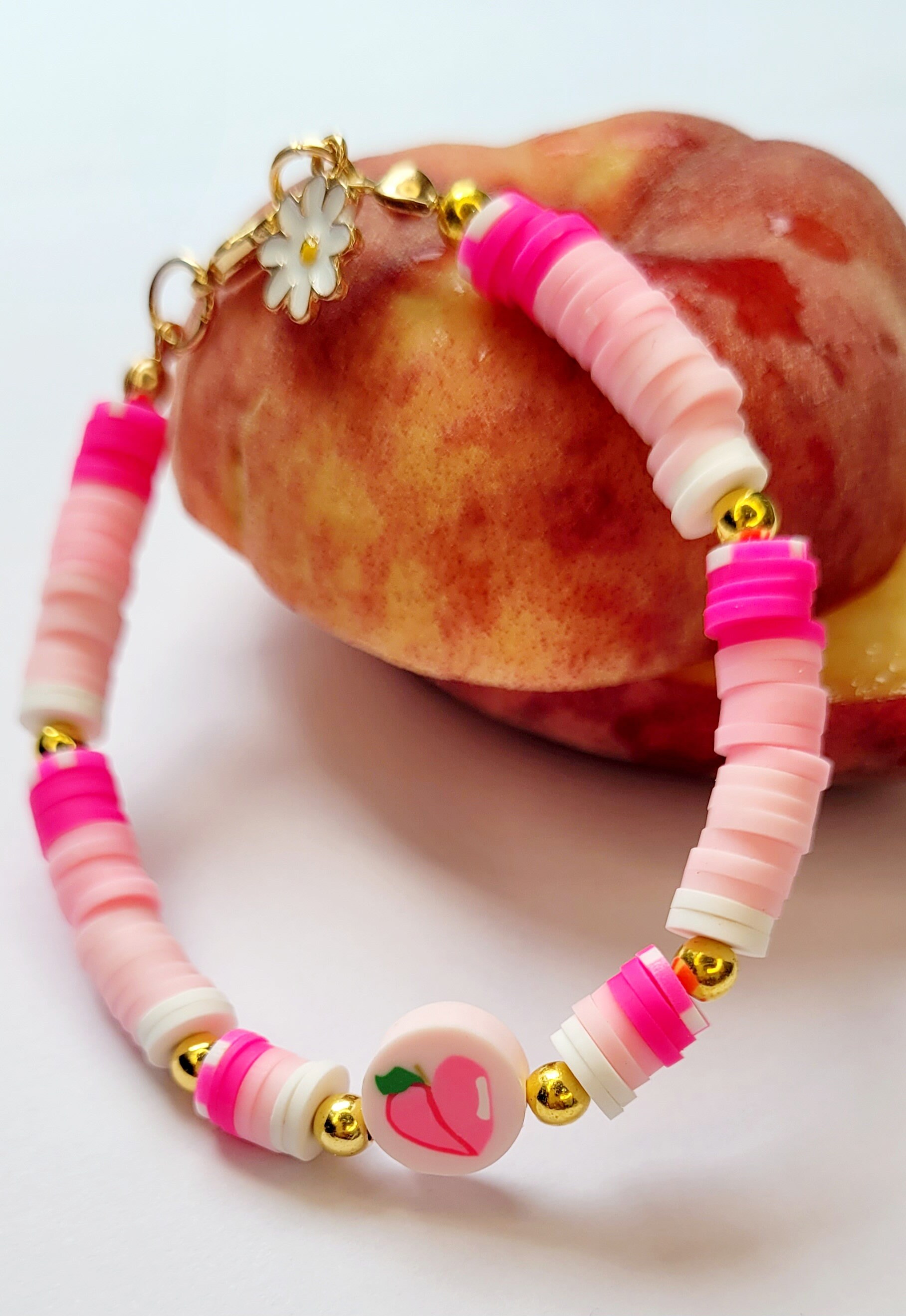 Peachyylexi Pink & Gold Summer Bracelet Etsy UK