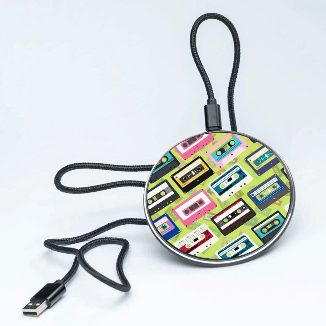 Retro Cassette Mobile Charger 15W Fast Wireless Power Mat for Etsy