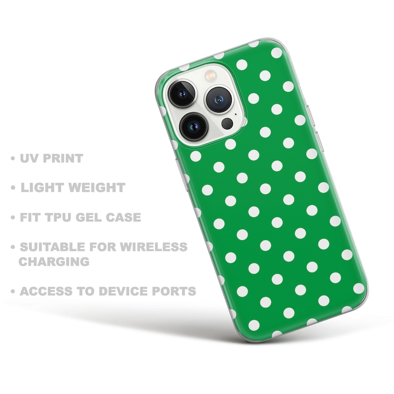 Red Polka Dot Phone Case Green Polka Dot Cover for iPhone 15 14 13 12
