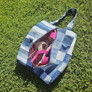 SHOE BAG from recycled denim. Eco-chic, stylish, sustainable.