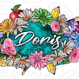 Personalized floral Teacher png sublimation design download, Teacher&#39;s Day png, Teacher png, Teacher life png, sublimate designs download