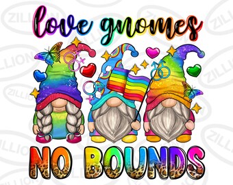 Love gnomes no bounds png sublimatie ontwerp download, LGBTQ+ png, liefde is liefde png, mensenrechten png, sublimatieontwerpen downloaden