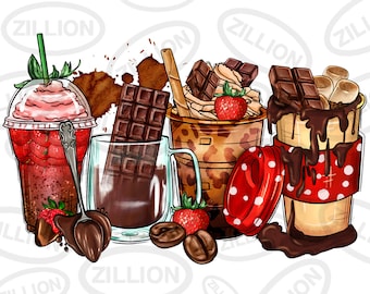 Warme chocolademelk koffiekopjes png sublimatie ontwerp, koffiekopjes png ontwerp, chocolade liefde png, koffie png, sublimatieontwerpen downloaden