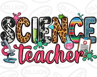 Science Teacher png sublimation design download, Teacher's Day png, Teacher png design, western Science png, sublimate designs download