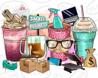 Small business coffee cups png sublimation design, western coffee cups png design, business life png, sublimate designs download