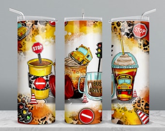 Bus driver coffee cups 20 oz skinny tumbler png, tumbler wrap png, western tumbler png, 20 oz tumbler designs, tumbler png download