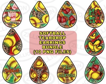 Softball teardrop earrings png sublimation design bundle, Softball png, western teardrop earrings png, sublimate designs download