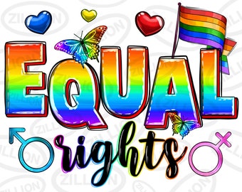 Equal rights png sublimation design download, LGBTQ+ png, love is love png, human rights png, Pride png, sublimate designs download