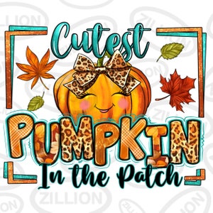 Cutest pumpkin in the patch png sublimation design download, Autumn png, hello fall png, fall pumpkin png, sublimate designs download