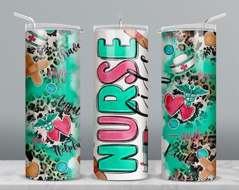 Nurse life 20 oz skinny tumbler png sublimation design download, tumbler wrap png, Nurse tumbler png, 20 oz tumbler designs, png download