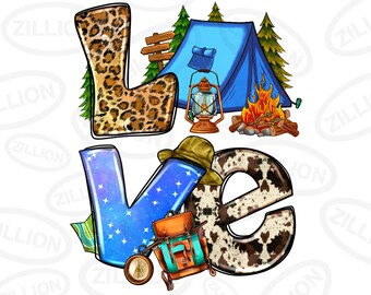 Camping love png sublimation design download, camp life png, camping png, camping png design, sublimate designs download
