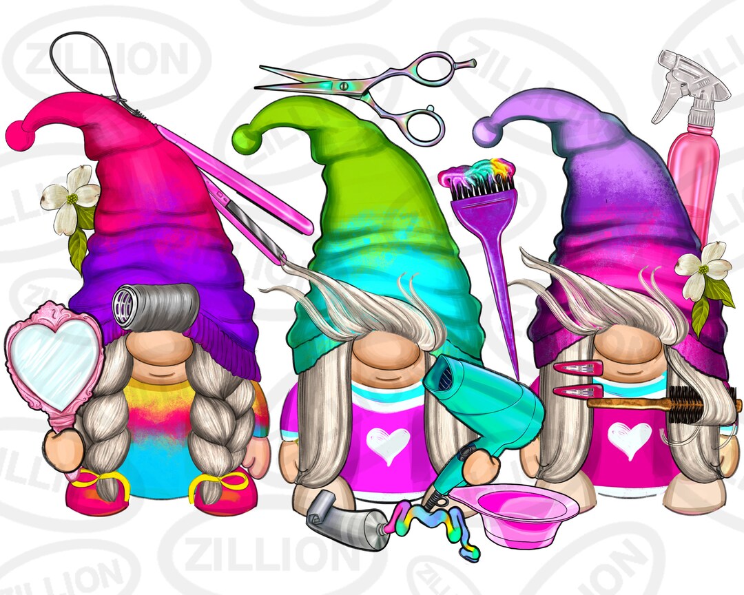 Hairstylist Gnomes Png Sublimation Design Download Gnomes Png Etsy