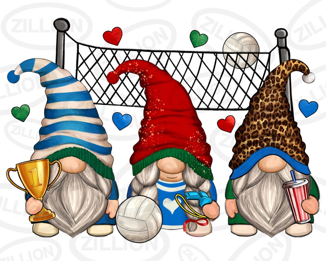 Volleyball Gnomes Png Sublimation Design Download, Volleyball Png, Game Day Png, Sport Gnomes
