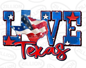 Kärlek Texas karta png sublimeringsdesign nedladdning, självständighetsdagen png, 4 juli png, USA flagga png, sublimerade designer nedladdning