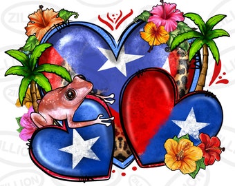 Puerto Rico hearts png sublimation design download, Puerto Rico flag png, Puerto Rico State png, Puerto Rico png, sublimate designs download