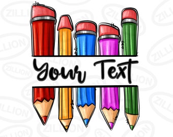 Personalized Teacher pencils png sublimation design download, Teacher's Day png, Teacher png, Teacher life png, sublimate designs download