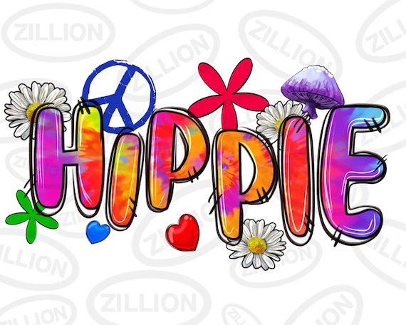 Hippie Png Sublimation Design Download, Tie Dye Hippie Png, Hippie