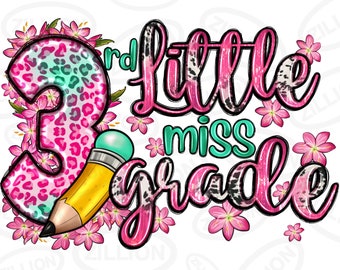 Little miss 3e leerjaar png-sublimatieontwerpdownload, derde leerjaar png, afstuderen png, terug naar school png, sublimeren ontwerpen downloaden