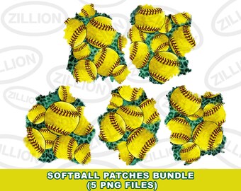Softball patches png sublimation design bundle, Softball png, sport patches bundle png, Softball game png, sublimate designs download