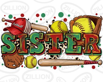 Softball sister png sublimation design download, Softball game png, sport sister png, game day png, Softball png, sublimate designs download