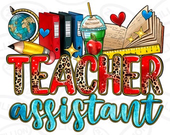 Lehrer Assistent png Sublimation Design Download, Lehrertag png, Lehrer png, Lehrer png, Sublimation Designs herunterladen