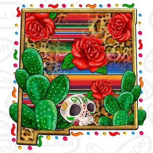 New Mexico kaart png sublimatie ontwerp downloaden, cinco de mayo png, fiesta png, Mexicaanse rozen png, sublimatie ontwerp downloaden