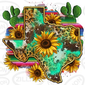 Descarga de diseño de sublimación png de mapa de Texas, png de mapa occidental, diseño de png de Texas, mapa de girasoles png, descarga de diseños sublimados