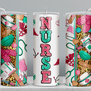 Nurse 20 oz skinny tumbler png sublimation design download, tumbler wrap png, Nurse tumbler png, 20 oz tumbler designs, tumbler png download