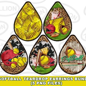 Softball teardrop earrings png sublimation design bundle, Softball png, western teardrop earrings png, sublimate designs download
