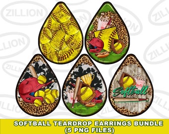Softball teardrop earrings png sublimation design bundle, Softball png, western teardrop earrings png, sublimate designs download