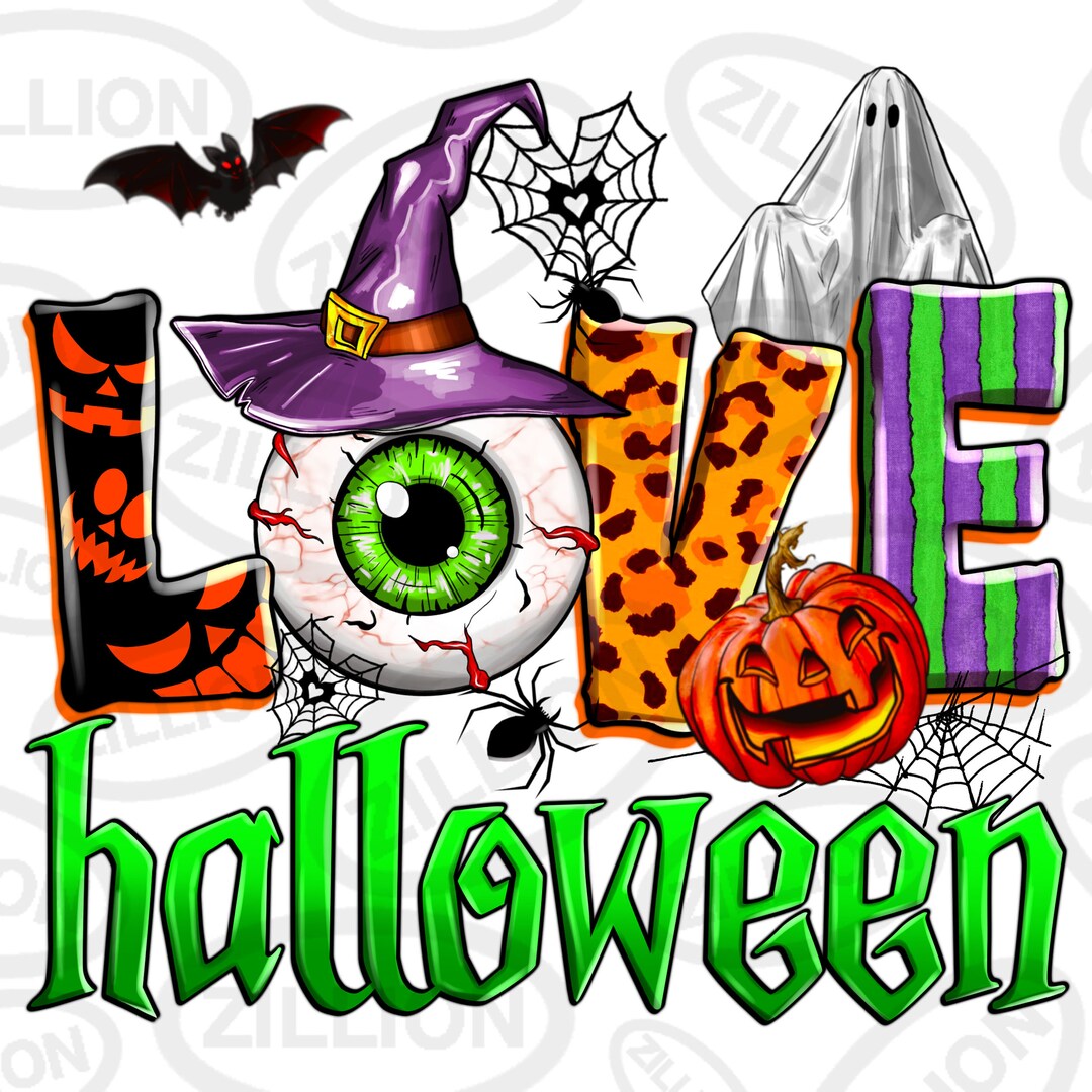 Love Halloween Png Sublimation Design Download, Happy Halloween Png ...